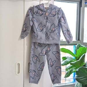 Carter's Girls Matching Hoodie & Pants In Blue size 24 months